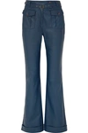 SIES MARJAN NOLA BELTED LEATHER FLARED PANTS