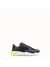 Fendi Ff All Over Cotton Low Top Sneakers In Of Black Maya