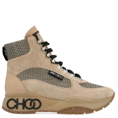 Jimmy Choo Trekking Shoes In White Sand Natural