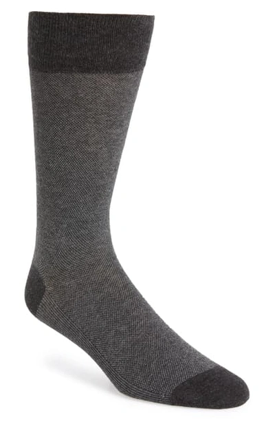 Cole Haan Pique Texture Crew Socks In Blue