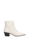 MARC ELLIS HIGH HEELS ANKLE BOOTS IN WHITE LEATHER,10987388
