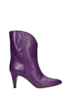 ISABEL MARANT DYTHEY HIGH HEELS ANKLE BOOTS IN VIOLA LEATHER,10987380