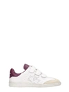 ISABEL MARANT BETH BASKETS SNEAKERS IN WHITE LEATHER,10987378