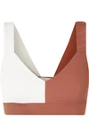 Vaara Elsa Two-tone Stretch Sports Bra In Tan