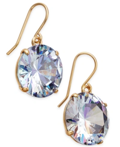 Kate Spade Shine On Gold-tone Crystal Drop Earrings In Clear