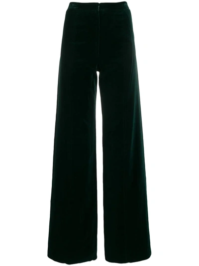Pre-owned Emanuel Ungaro 1970's Wide-leg Trousers In Green