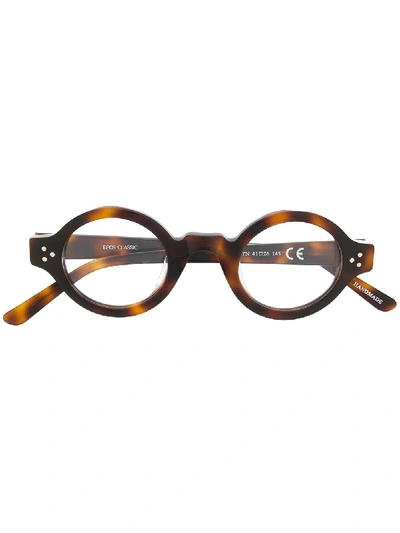 Epos Circle Frame Glasses - Brown