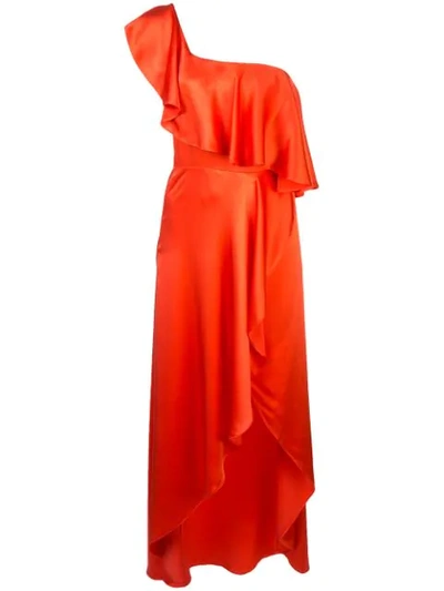 Alexis Austyn Silk One Shoulder Dress In Red