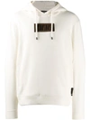 Fendi Logo-appliquéd Fleece-back Cotton, Cashmere And Wool-blend Jersey Hoodie In F0qu7 Ice