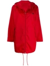 PRADA PRADA LOGO RAIN JACKET - 红色