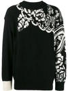 SACAI FLORAL KNIT SWEATER