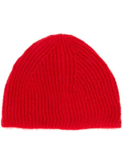 Rick Owens Ribbed Beanie - 红色 In Red