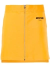 Moschino Flocked Cotton-jersey Mini Skirt In Yellow