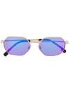 VERSACE VERSACE EYEWEAR HEXAGON . SUNGLASSES - GOLD