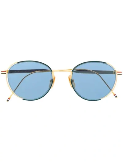 Thom Browne Round Frame Tinted Sunglasses In Gold