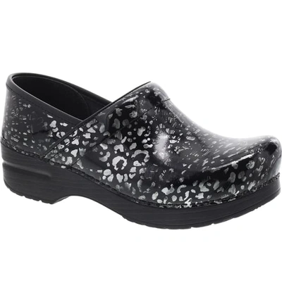 Dansko 'professional' Clog In Pewter Leopard Patent Leather