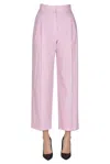 19.61 Milano Lightweight Cotton Trousers In Pale Pink