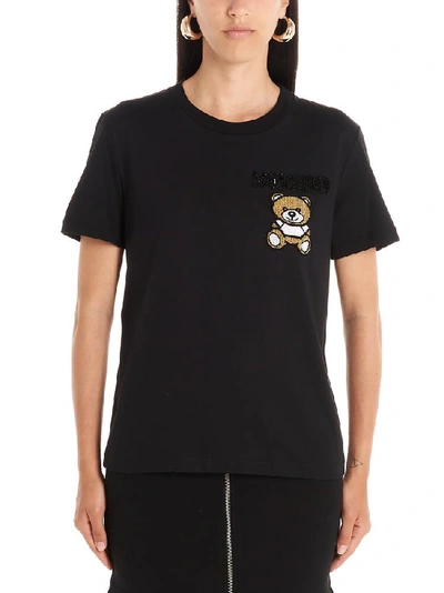 Moschino Beaded Teddy T In Black