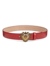 Dolce & Gabbana Devotion Leather Belt In Red