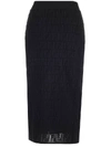 FENDI FENDI MONOGRAM KNITTED PENCIL SKIRT