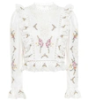 ZIMMERMANN ALLIA FLORAL COTTON AND LINEN TOP,P00393265