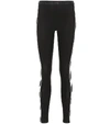 Off-white Diagonal Stripe Athletic Leggings In Black
