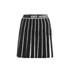Off-white Contrasting Pleated Skirt In Black