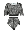 OFF-WHITE LACE TOP AND BOTTOMS SET,P00406255