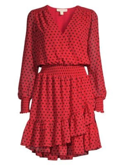 open lace back dress Michael Kors Black Red Trim Long Sleeve Dress – Phoenix Style main image 1