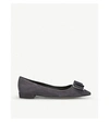 FERRAGAMO ZERI SUEDE BALLERINA FLATS