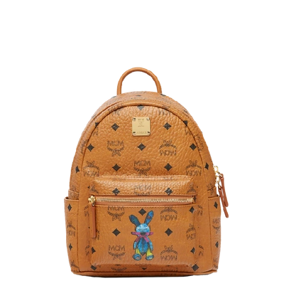 Mcm Stark Classic Rabbit Backpack In Visetos In Brown