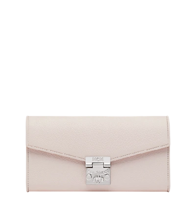 Mcm Patricia Crossbody Wallet In Grained Leather In Pink