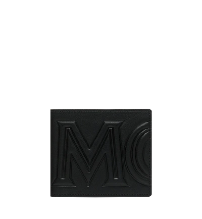Mcm Bifold Wallet In  Injection Logo In Black