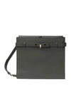 Valextra Brera B-tracollina Textured-leather Shoulder Bag In Dark Gray