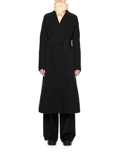 The Row Luisa Belted Wool-blend Coat In Anthracite