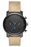 Mvmt Chrono Tan Leather Strap & Gray Dial Chronograph, 45mm In Sandstone/ Gunmetal