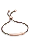 Monica Vinader Linear Friendship Bracelet In Rose Gold/ Rainbow