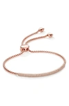 Monica Vinader Stellar Pave Diamond Mini Bar Bracelet In Rose Gold