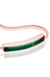 Monica Vinader Engravable Baja Stone Bracelet In Green Onyx/ Rose Gold