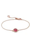 Monica Vinader Siren Pink Quartz Fine Chain Bracelet In Pink Quartz/ Rose Gold
