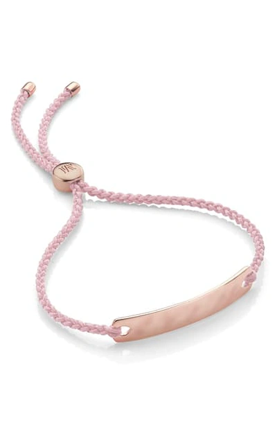 Monica Vinader Engravable Havana Mini Friendship Bracelet In Rose Gold/ Ballet Pink