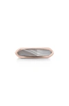 Monica Vinader Baja Grey Agate Ring In Rose Gold/ Grey Agate