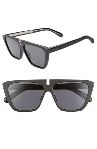 Givenchy 58mm Flat Top Sunglasses - Matte Black