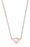 Monica Vinader Siren Mini Nugget Pendant Necklace In Rose Gold/ Rose Quartz