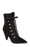 Gianvito Rossi Waterloo 85 Lace-up Suede Ankle Boots In Black