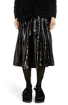 Simone Rocha Pleated Sequined Tulle Midi Skirt In Black