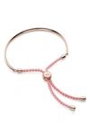 Monica Vinader Engravable Fiji Friendship Bracelet In Rose Gold/ Ballet Pink