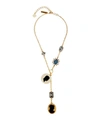 OSCAR DE LA RENTA GOLD-TONE CAMEO AND CRYSTAL DROP NECKLACE,5057865752044