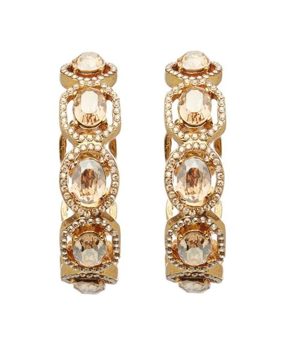 Oscar De La Renta Gold-tone Runway Crystal Hoop Earrings