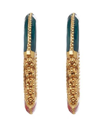 Oscar De La Renta Colour-blocked Hoop Earrings In Gold